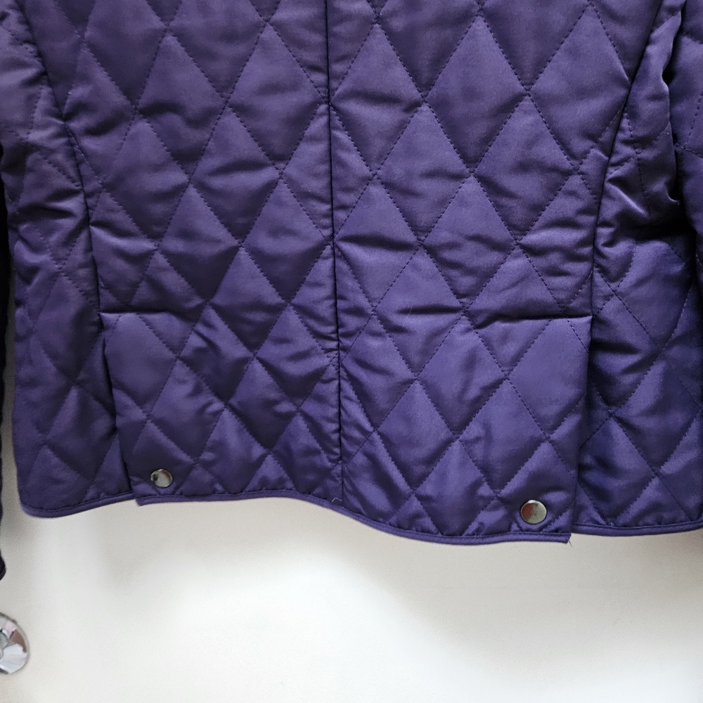 Paolo Alessia Women's Quilted Purple Jacket W/ Black polka dot lining-Sz S - Picture 5 of 8
